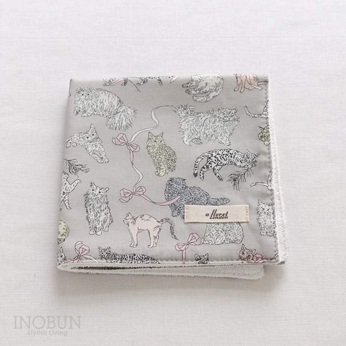 リバティ タナローンステッチハンドタオル コーアンドエイト GY フローレットロンドン ハンカチ Koh & Eito ギフト