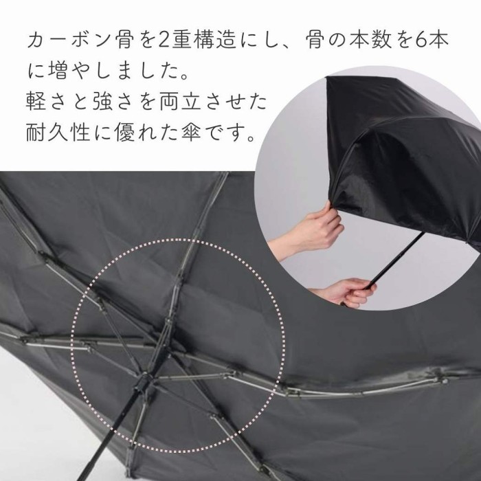 超軽量 日傘 耐風 ブラック 55cm 完全遮光 遮熱 晴雨兼用 マジカル