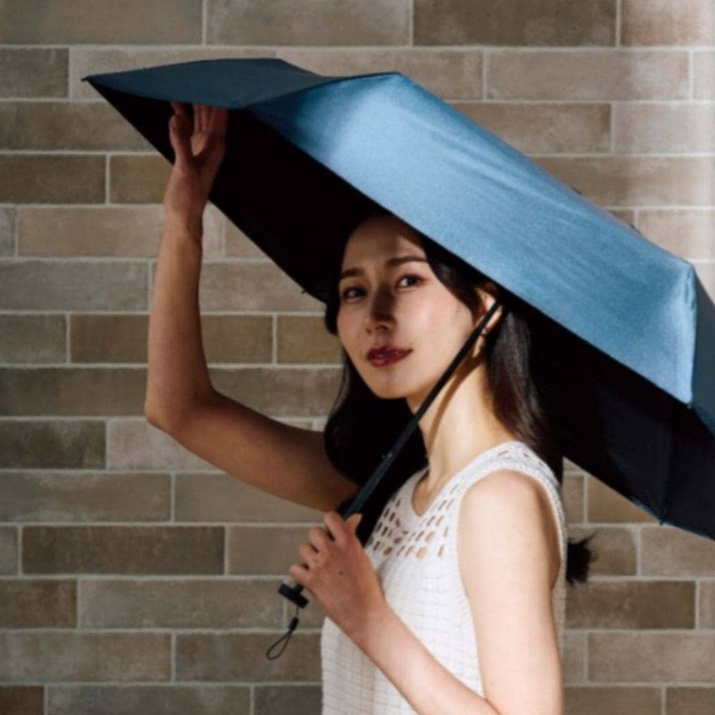 超軽量 日傘 耐風 ブラック 55cm 完全遮光 遮熱 晴雨兼用 マジカルテックプロテクション Tough Wrib 55 プレーン BK 折りたたみ傘