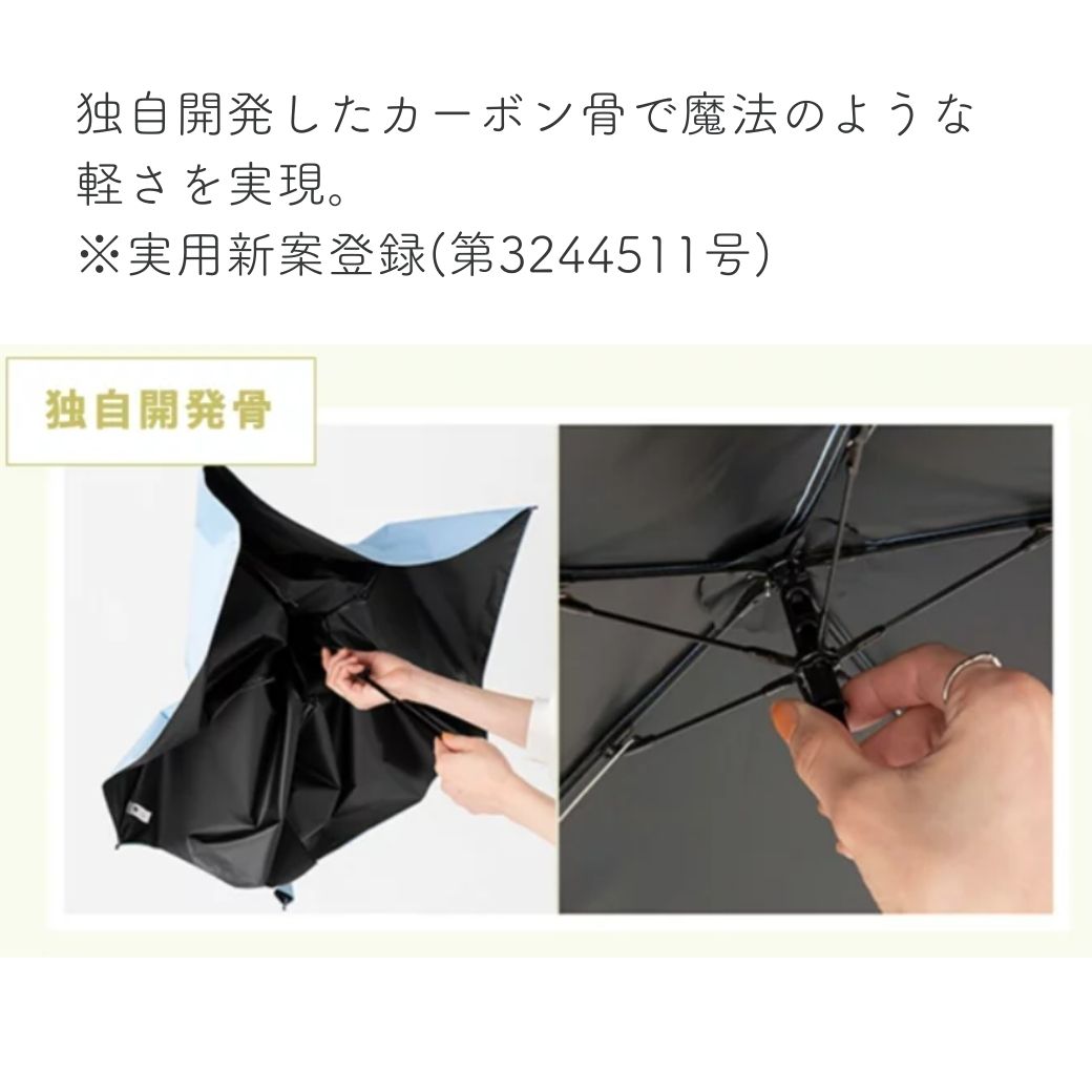 超軽量 日傘 耐風 ホワイト 55cm 完全遮光 遮熱 晴雨兼用 マジカル