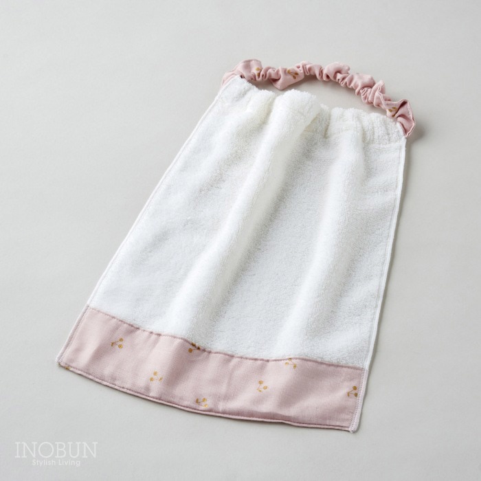 Lien de famille リヤンドファミーユ ベビー おりこうタオルエプロン ピンク チェリー 日本製 お食事エプロン