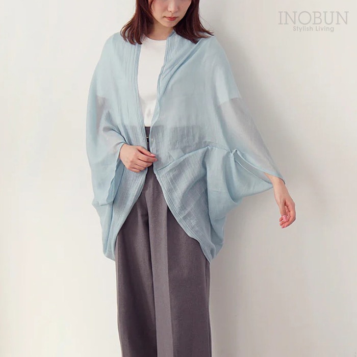 キャリングボレロ ミント 巾着付き 春夏ストール 羽織り 日差し 冷房対策 母の日 春ギフト Finissage