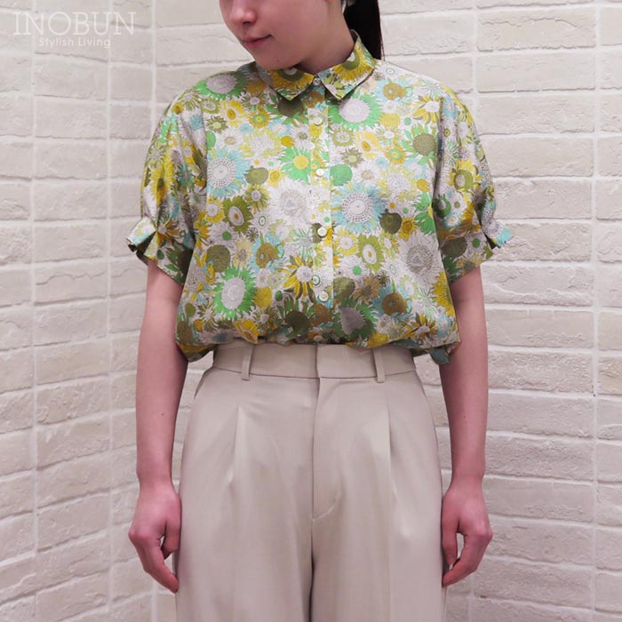 Coupole リバティ レギュラーカラーブラウス 半袖 Small Susanna スモール・スザンナ 38サイズ 日本製 LIBERTY クーポール