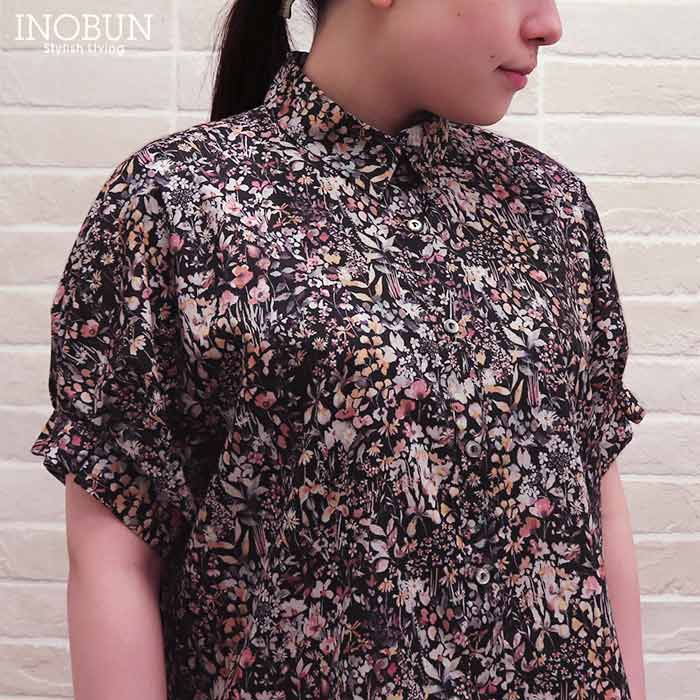 Coupole リバティ レギュラーカラーブラウス 半袖 Felda フェルダ 38サイズ 日本製 LIBERTY クーポール