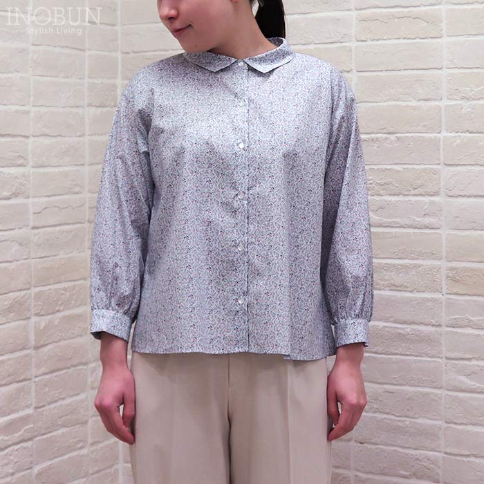 J.Sloane リバティ オフカラーブラウス Mサイズ 7分袖 HEARTFELT/25DU ハートフェルト LIBERTY ジェイスローアン