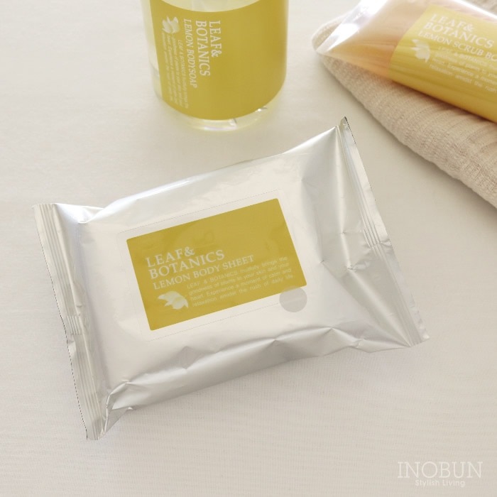 【今季在庫限り終了】リーフ＆ボタニクス 春夏限定 ボディシート レモン 16枚入り ひんやり LEAF&BOTANICS 日本製 松山油脂