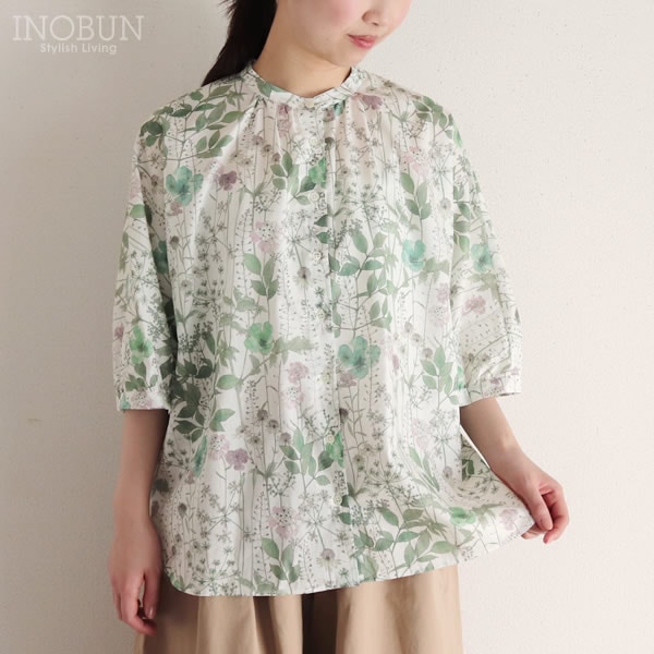 Parkes リバティ ドルマンスリーブブラウス Irma BE イルマ 5分袖 Mサイズ LIBERTY パークス