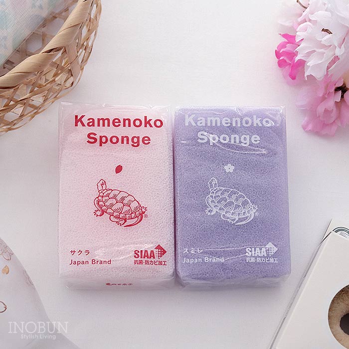 【限定色】亀の子スポンジ 2個セット サクラ スミレ 日本製 抗菌 銀イオン 新生活 母の日