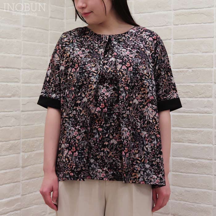 Coupole リバティ 天竺切替プルオーバーカットソー 5分袖 Felda フェルダ 38サイズ 日本製 LIBERTY クーポール