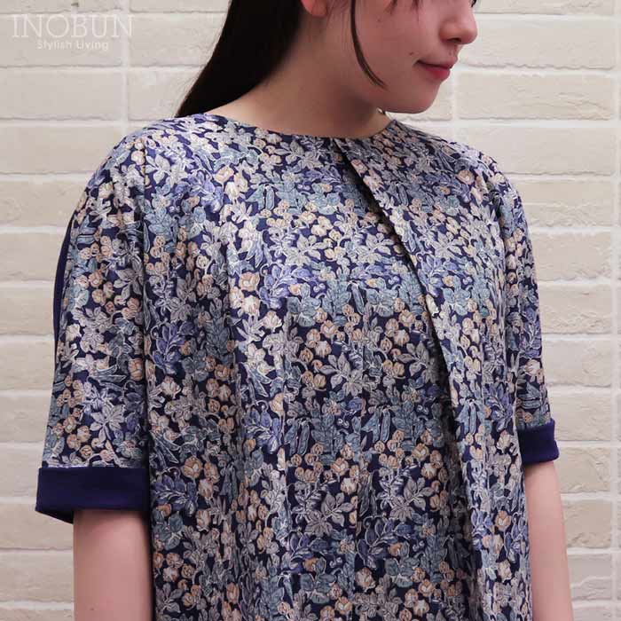 Coupole リバティ 天竺切替プルオーバーカットソー 5分袖 Sweet Pea Leaf スイートピー・リーフ 38サイズ 日本製 LIBERTY クーポール