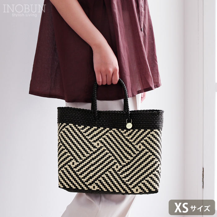 メルカド バッグ レトラ XSサイズ TAPETE ブラック x クリーム タペテ