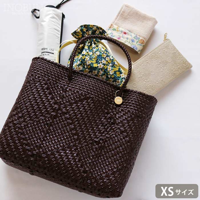 レトラ　メルカドバッグ　ブラウン 編み込み かごバッグ メルカド バッグ レトラ XSサイズ TAPETE SOLID ブラウン タペテ Letra