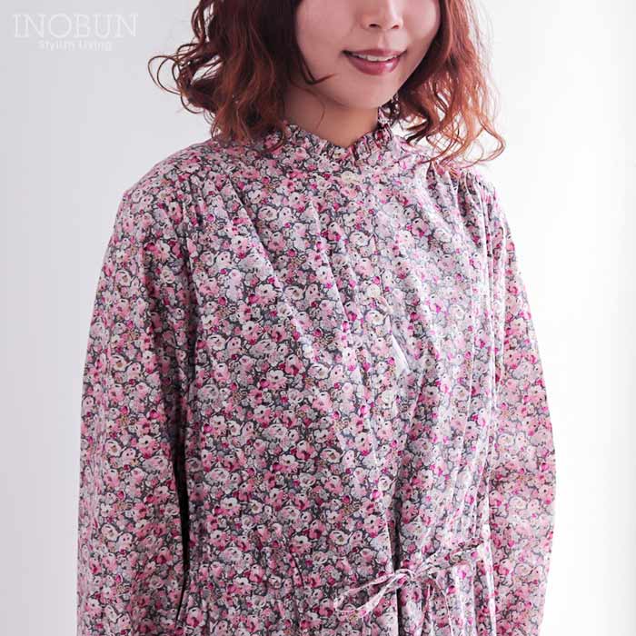 Crespi LIBERTY ワンピース 花柄 ギャザー ウエストリボン 日本製 22周年記念クーポン対象】Crespi クレスピ リバティ ウエストリボン