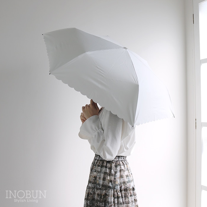 ラディクール　晴雨兼用　日傘　50cm 数量限定】白の頂 ラディクール 日傘 50cm スカラップ 折りたたみ 白