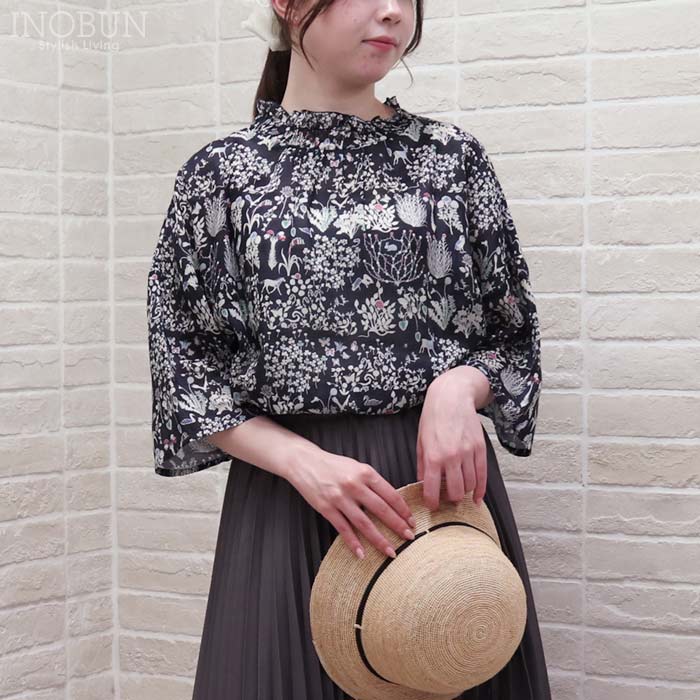 sosotto リバティ シルフローン2WAYシャーリングブラウス 6分袖Yoshie ヨシエ Mサイズ LIBERTY ソソット