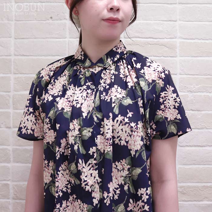 ラヴ 新品 J.sloane *リバティ 花柄ソープ 丸襟ブラウス J.Sloane リバティ 衿ぐりギャザーふんわりブラウス Archive Lilac/YE