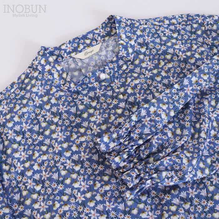 Crespi クレスピ リバティ GALLERY GARDEN 切り替えフレアブラウス
