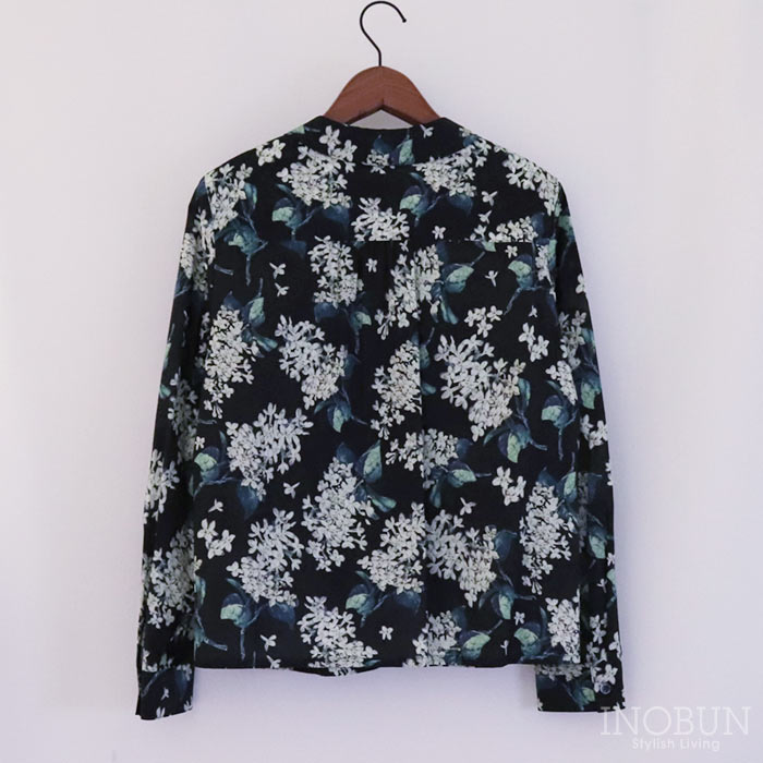 Crespi クレスピ リバティプリント ロングワンピース 38 M 動物 花柄 Crespi クレスピ リバティ PAINTED GARDEN レギュラーカラーブラウス