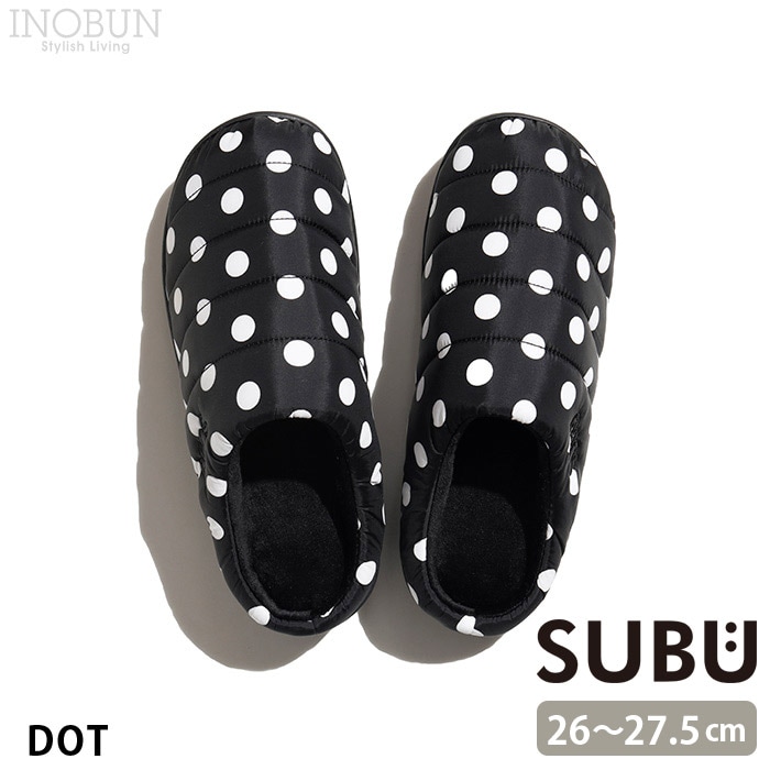 SUBU F-LINE サンダル ドット 2サイズ 26.0~27.5cm メンズ ユニセックス スブ 冬用 スリッパ 起毛 中綿