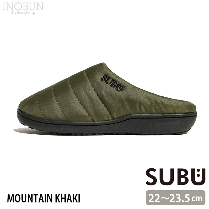 SUBU F-LINE サンダル MOUNTAIN KHAKI 0サイズ 22.0~23.5cm レディース スブ 冬用 スリッパ 起毛 中綿