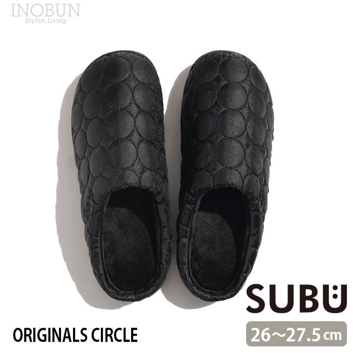 SUBU CIRCLE サンダル ブラック 2サイズ 26.0~27.5cm メンズ ユニセックス スブ 冬用 スリッパ 起毛 中綿