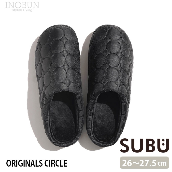 SUBU CIRCLE サンダル ブラック 2サイズ 26.0~27.5cm メンズ ユニセックス スブ 冬用 スリッパ 起毛 中綿