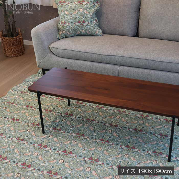 限定価格 キルト マルチカバー ストロベリーシーフ 190 × 190cm グリーン いちご泥棒 ソファカバー ベッドカバー ラグ 花柄 キルトのある暮らし