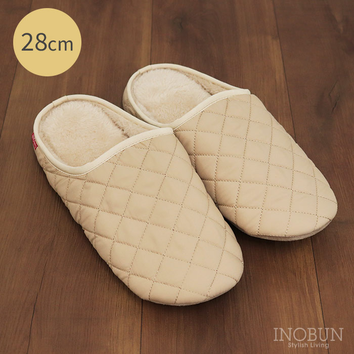 ルームシューズ Daily Quilt3 ライトベージュ 28cm メンズ INOBUN オリジナル 温活