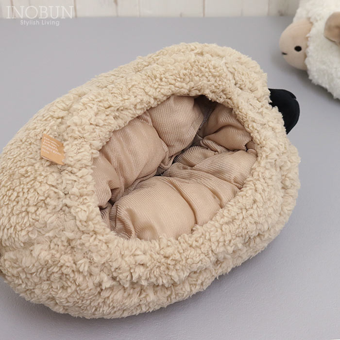 ティッシュボックスカバー fluffy sheep13 ベージュ INOBUN オリジナル