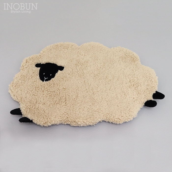 ダイカットマット fluffy sheep13 ベージュ INOBUN オリジナル インテリアマット 玄関マット 子供部屋
