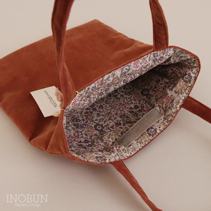 HUG O WaR home&garden ベルベットリバーシブルミニトート Orange Emma