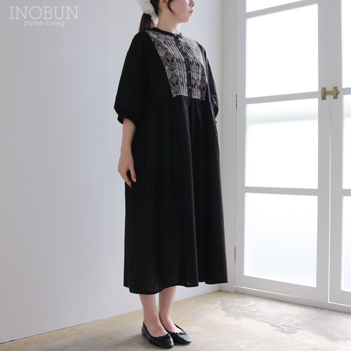 sosotto 綿麻リバティ ビブヨークワンピース Mサイズ 7分袖 Ianth