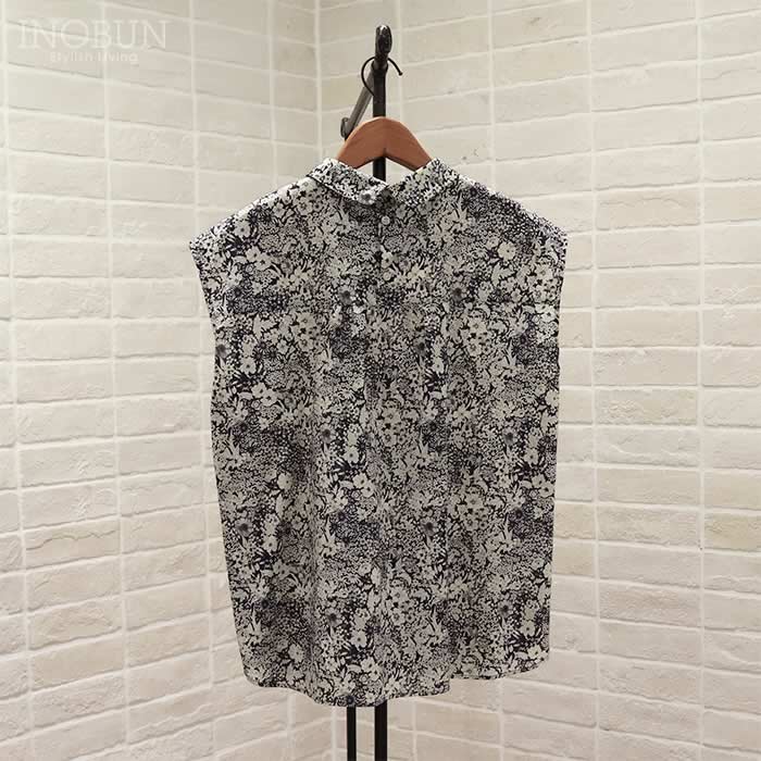 Parkes リバティ 重ね衿プルオーバーブラウス フレンチスリーブ M