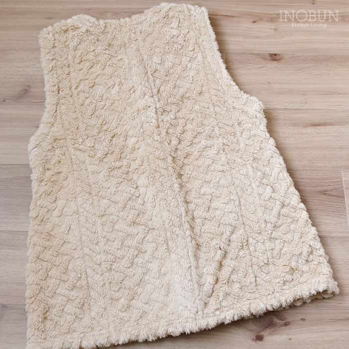 在庫限り終了】ベスト アップルパイ ケーブルボア ベージュ INOBUN