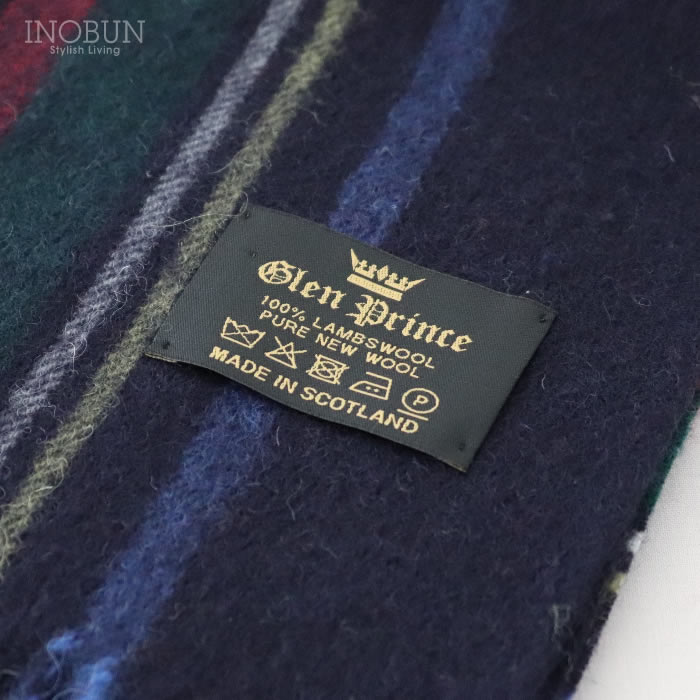 Glen Prince マフラー ネイビー系 TK536 190 x 35cm グレンプリンス