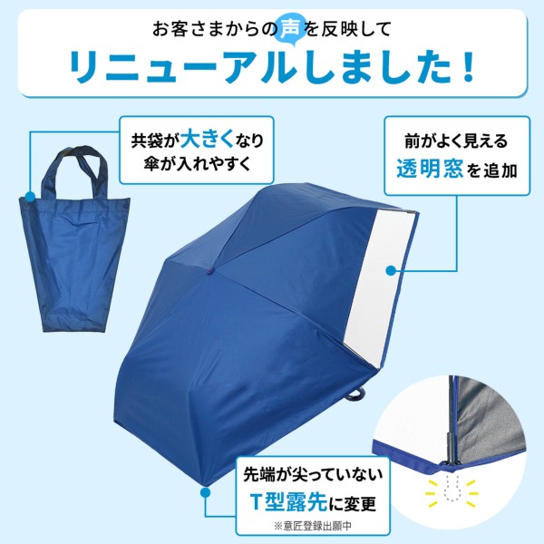 しいちゃん ネイビー 遮光 日傘 晴雨兼用 キッズ 折りたたみ日傘 ネイビー 晴雨兼用 無地 55cm 完全遮光 遮熱 窓