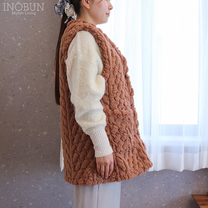 ベスト アップルパイ ケーブルボア2 ブラウン INOBUN オリジナル 温活