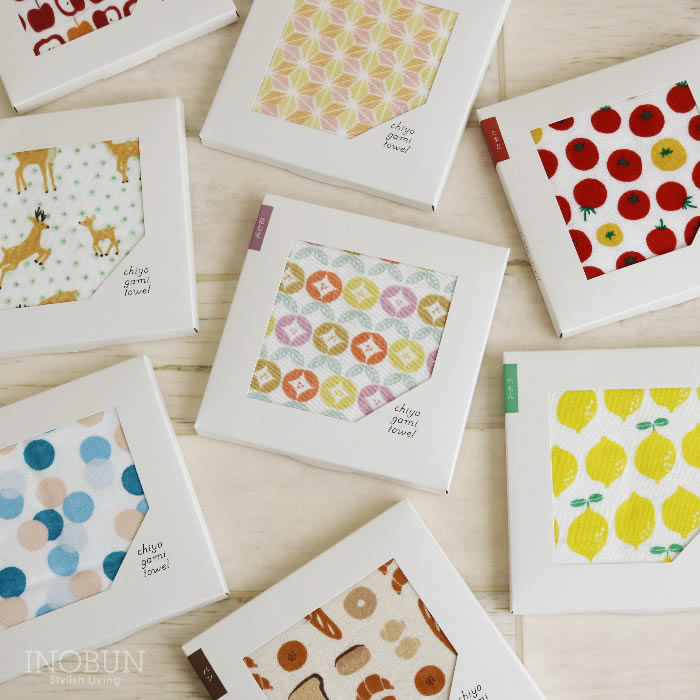 千代紙タオル フェイスタオル 林檎 chiyogami towel 手土産 ご挨拶