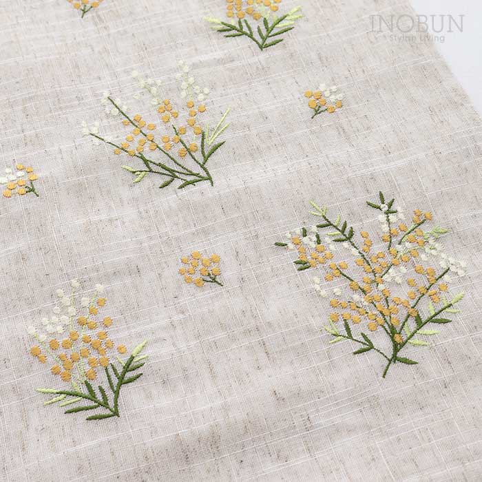 ミモザ 刺繍 クッションカバー 45 × 45cm 花柄 母の日