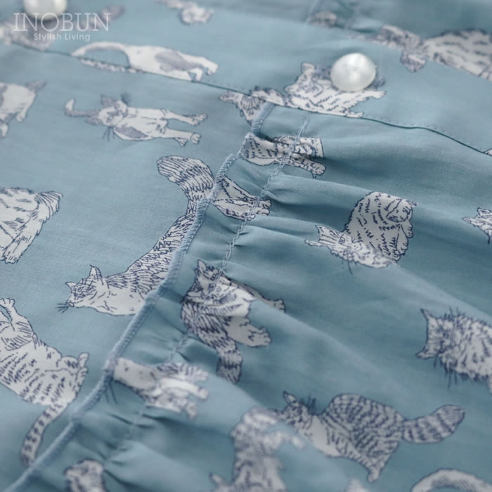 イノブン別注 J.Sloane リバティ ヨーク切り替えギャザーブラウス M