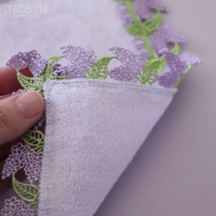 完売】近沢レース店 タオルハンカチ ライラック パープル シーズン限定