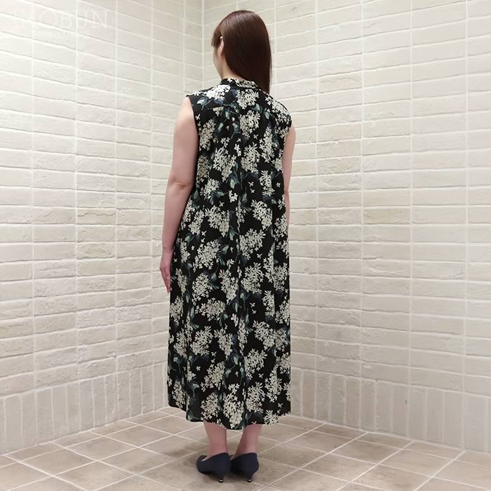 再入荷予定なし】J.Sloane リバティ ノースリーブ バンドカラー