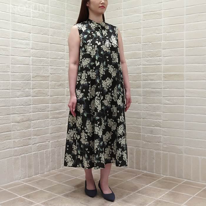 再入荷予定なし】J.Sloane リバティ ノースリーブ バンドカラー