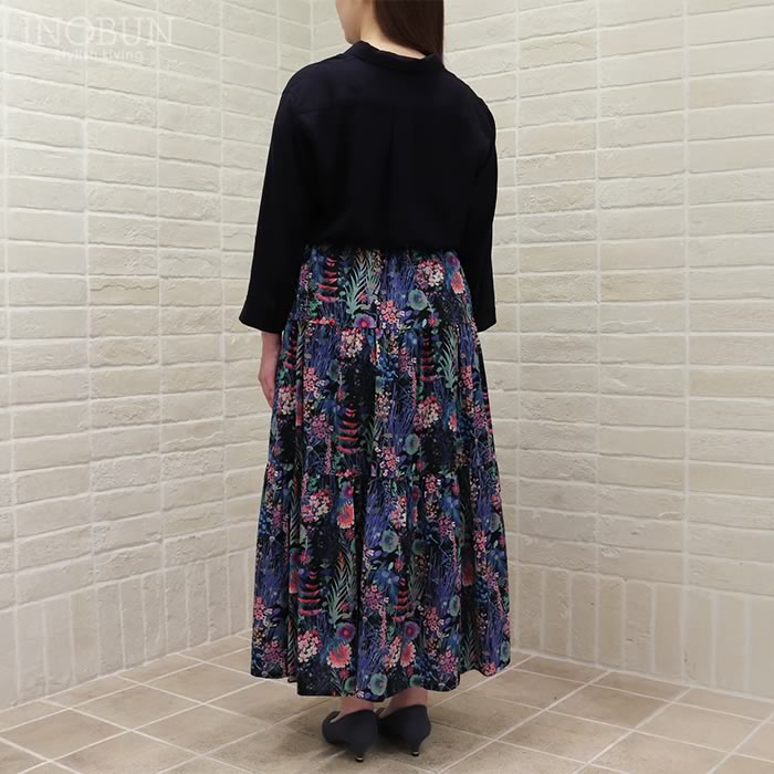 イノブン別注 Vent d'ouest リバティ ティアードロングスカート