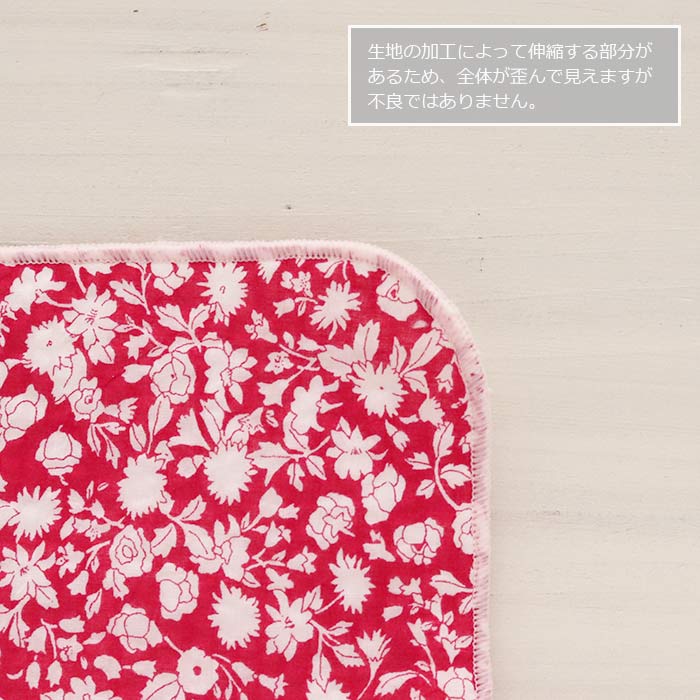 ハンカチ honoka パイルハンカチ ホワイトフラワー3 レッド 花柄 日本製 イノブン