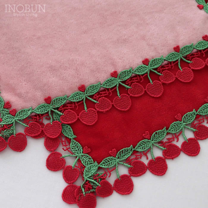 完売】近沢レース店 さくらんぼ ピーチ 7月 シーズンタオルハンカチ