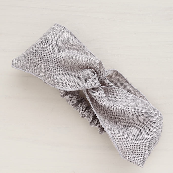 ヘアアクセサリー 2点セット ターバン・コインチャームヘアゴム グレー