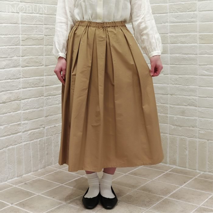 Crespi 見返しリバティ C/Nグログラン スカート 80cm丈 キャメル 38