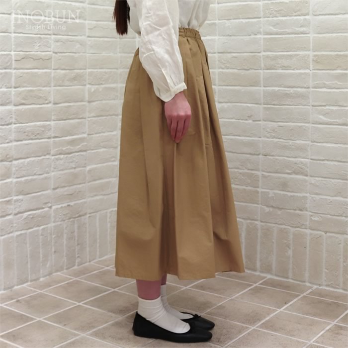 Crespi 見返しリバティ C/Nグログラン スカート 80cm丈 キャメル 38