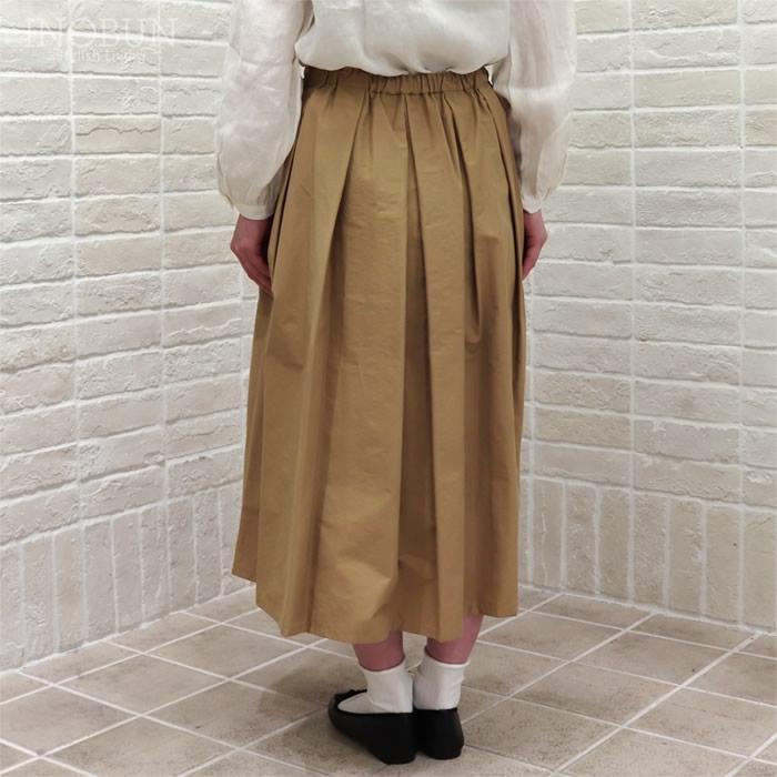 Crespi 見返しリバティ C/Nグログラン スカート 80cm丈 キャメル 38